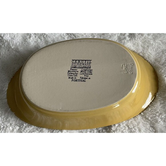 Cerutil Stoneware Oval Baking Casserole Dish Gold Color Made In Portugal 7x12” - Picture 4 of 7